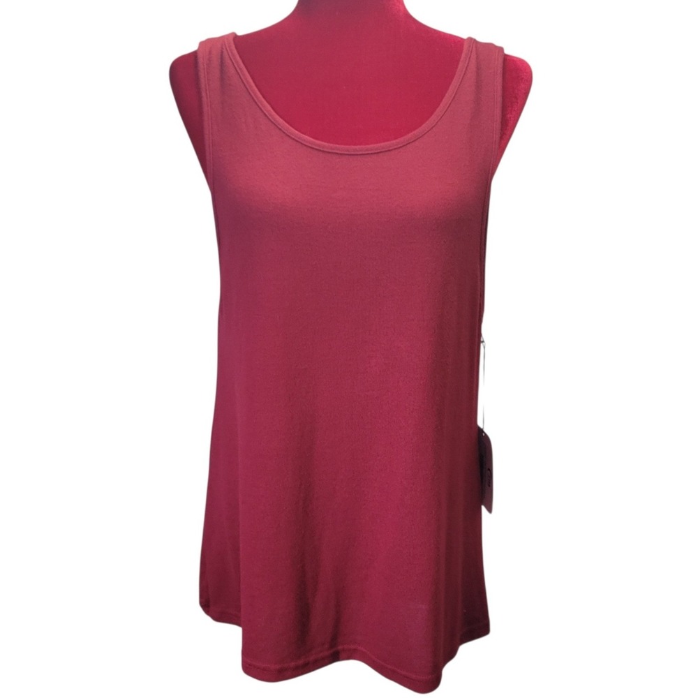 Zyia Active Burgundy Open Drape Back Jersey Knit‎ Tank XL NWT Yoga Workout C729